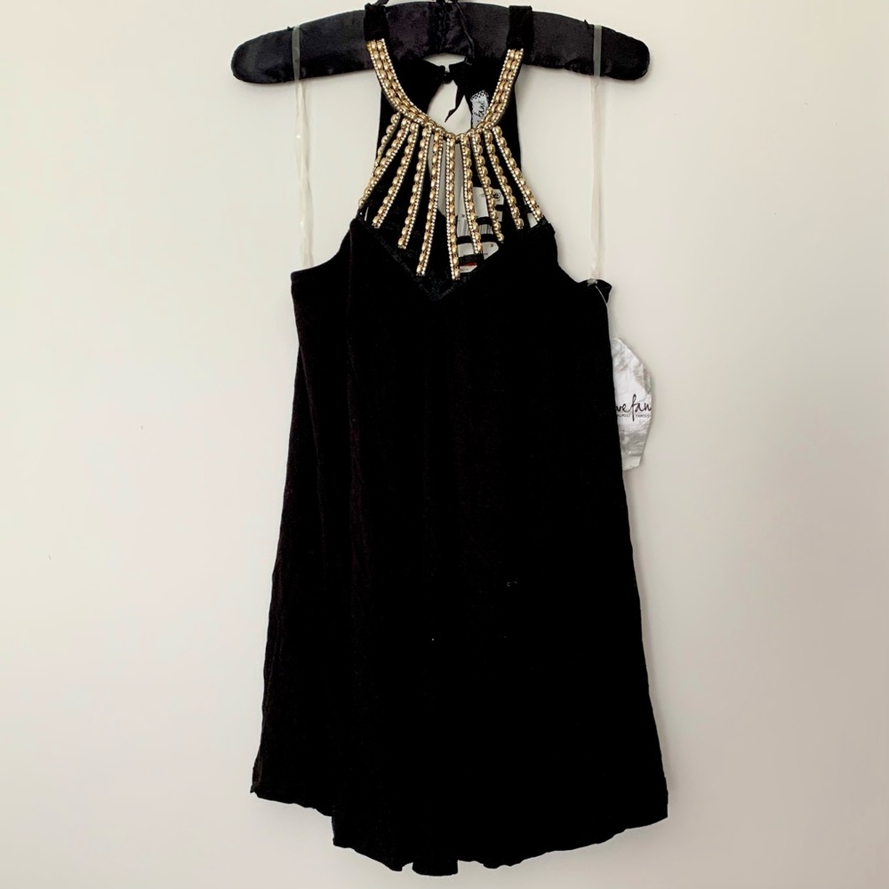 NWT Black Gold Halter Top